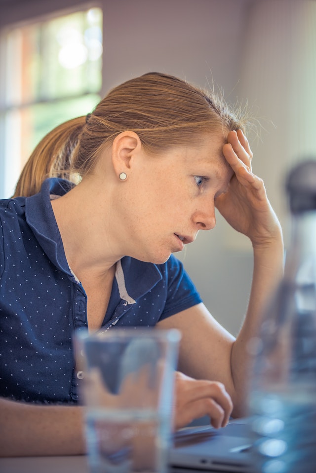 build a website and gain customers frustrated woman at computer