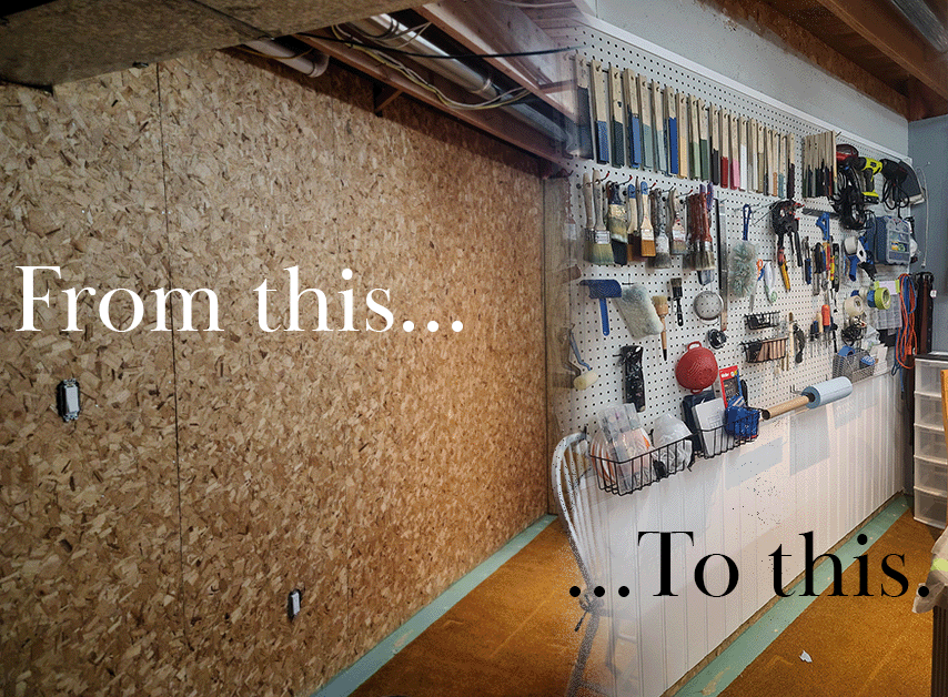 tool pegboard before and after photo