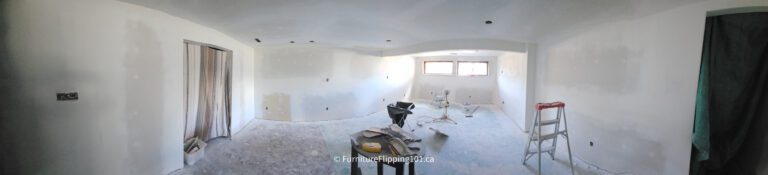 basement renovation drywall done stage